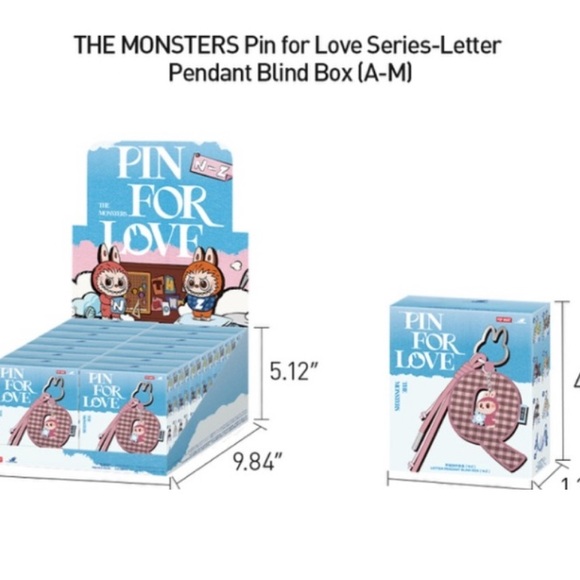 Pop Mart The Monsters Labubu Pin for Love Series Letter Pendant  & - Picture 7 of 15